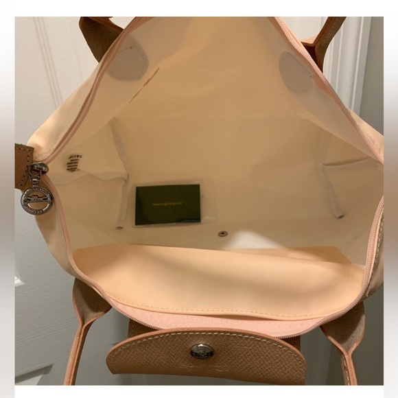 Longchamp LePliage Women's Pink/Cream Tote Bag - Picture 5 of 5